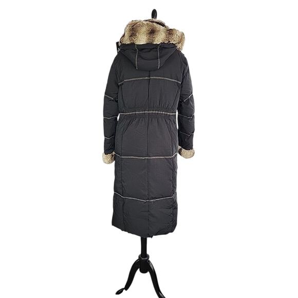Platinum Utex Faux Fur Trim Down Parka Coat Black M Mobwife Penny Lane Winter - Picture 8 of 15